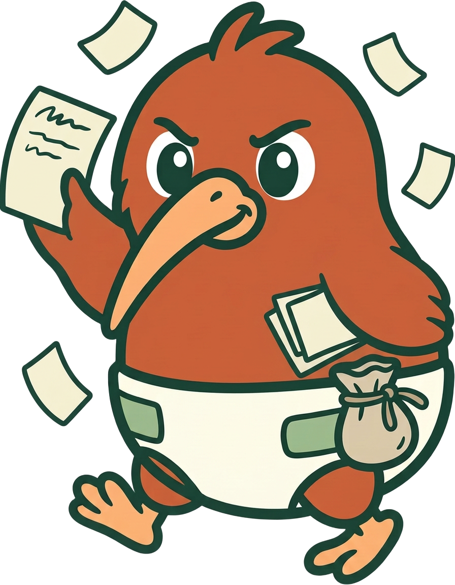 Le kiwi qui distribue des tracts